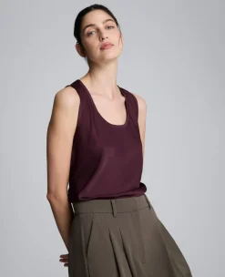 Satin Scoop Neck Tank>Kenneth Cole Online