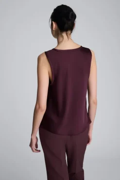 Satin Scoop Neck Tank><noscript><img width=