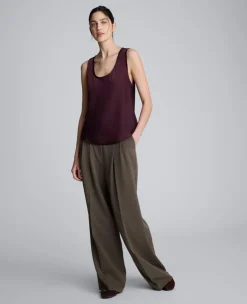 Satin Scoop Neck Tank><noscript><img width=
