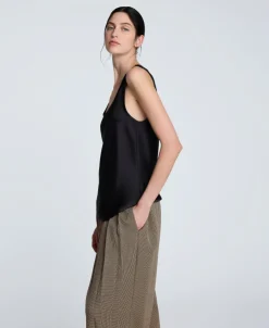 Satin Scoop Neck Tank><noscript><img width=