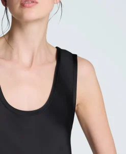 Satin Scoop Neck Tank><noscript><img width=