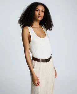 Satin Scoop Neck Tank><noscript><img width=