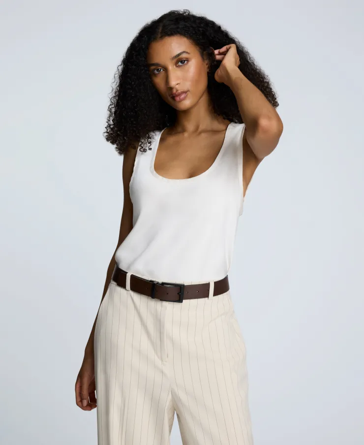 Satin Scoop Neck Tank>Kenneth Cole Outlet