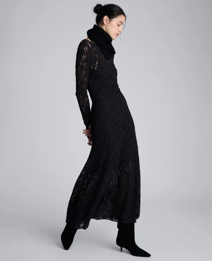 Scoop Back Stretch Lace Maxi Dress>Kenneth Cole Outlet