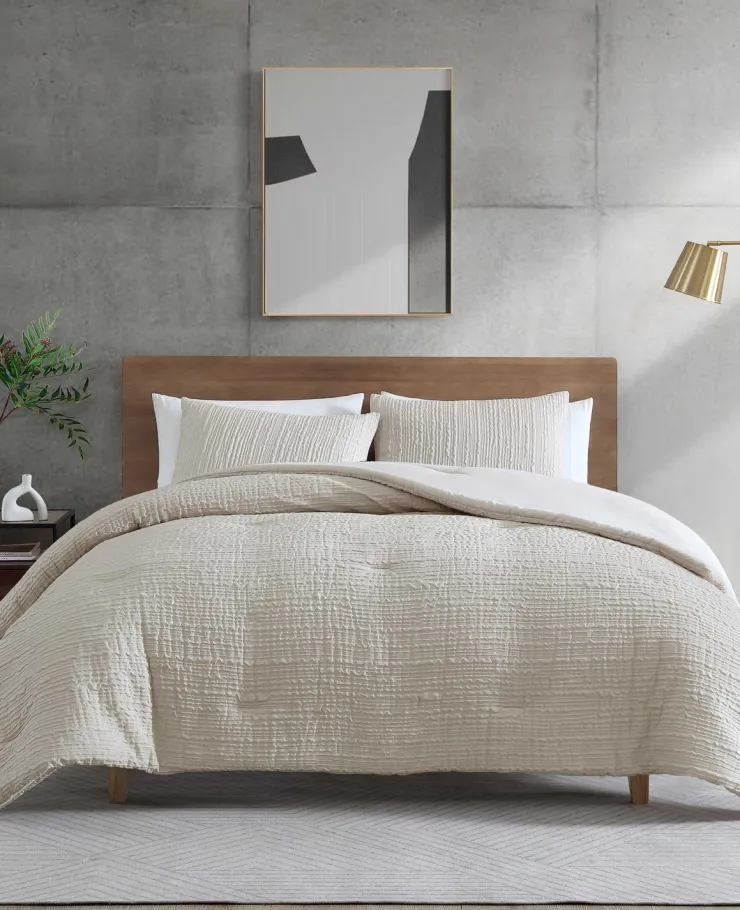 Serenity Wavy Lines Duvet Cover Set>Kenneth Cole