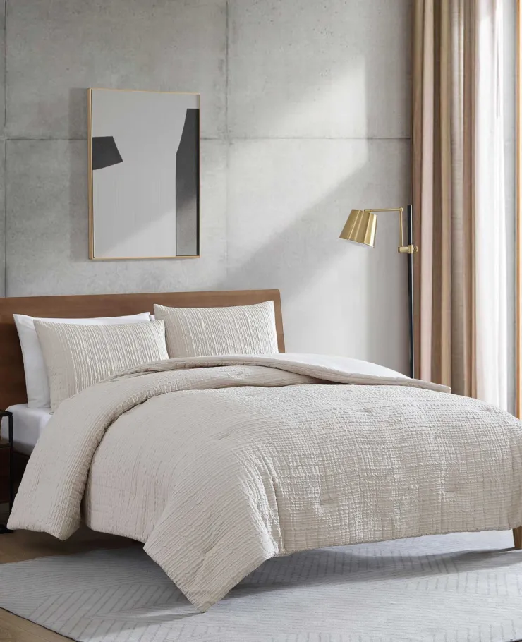 Serenity Wavy Lines Duvet Cover Set>Kenneth Cole