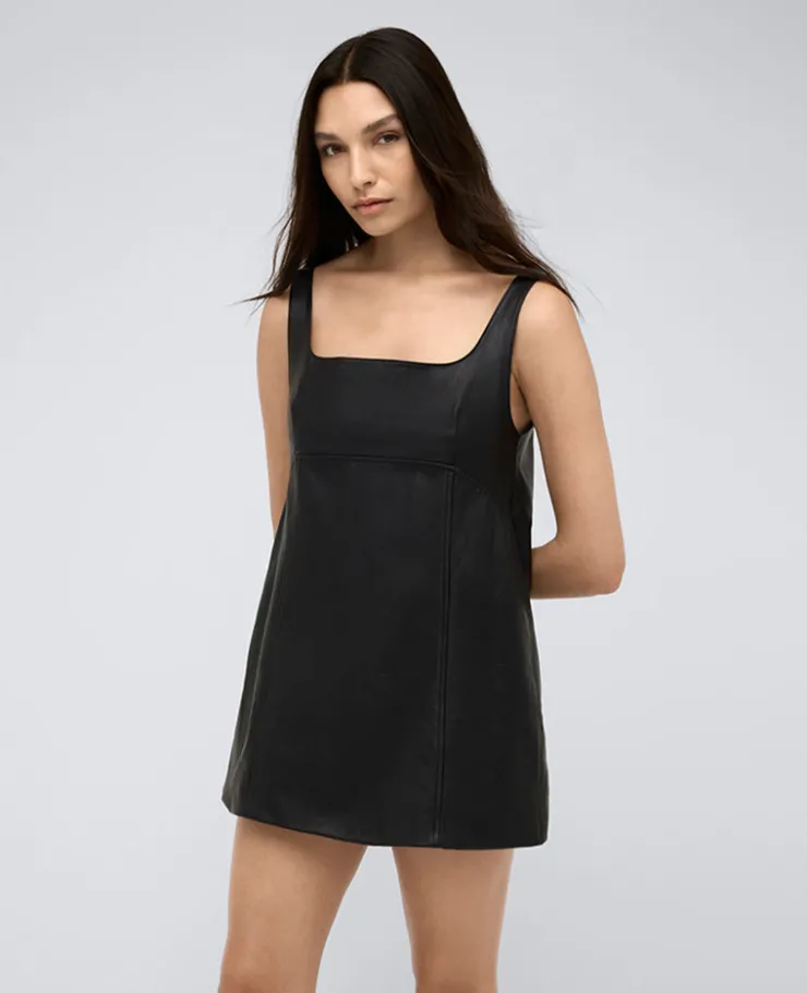 Site Exclusive! Leather Open Back Strap Shift Dress>Kenneth Cole Discount