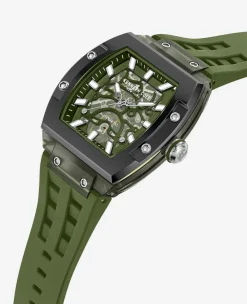 Skeleton Automatic Silicone Strap Watch><noscript><img width=