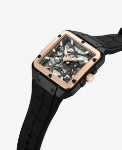 Skeleton Automatic Silicone Watch><noscript><img width=