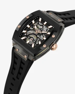 Skeleton Automatic Silicone Watch><noscript><img width=