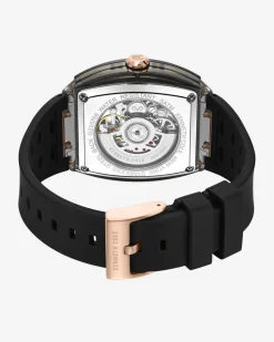 Skeleton Automatic Silicone Watch><noscript><img width=