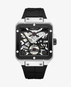 Skeleton Automatic Silicone Watch>Kenneth Cole New