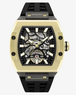 Skeleton Automatic Silicone Watch>Kenneth Cole New