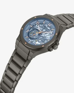 Skeleton Automatic Tinged Glass Bracelet Watch><noscript><img width=