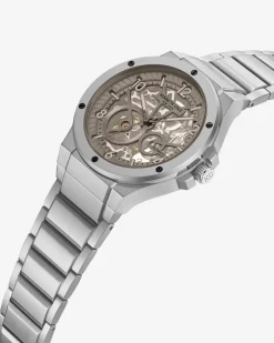 Skeleton Automatic Tinged Glass Bracelet Watch><noscript><img width=