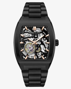 Skeleton Curved Automatic Bracelet Watch>Kenneth Cole New