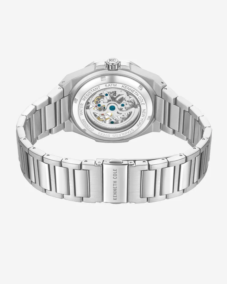 Skeleton Octagonal Automatic Bracelet Watch>Kenneth Cole New