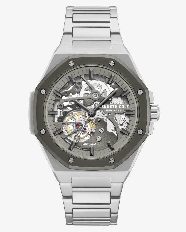 Skeleton Octagonal Automatic Bracelet Watch>Kenneth Cole