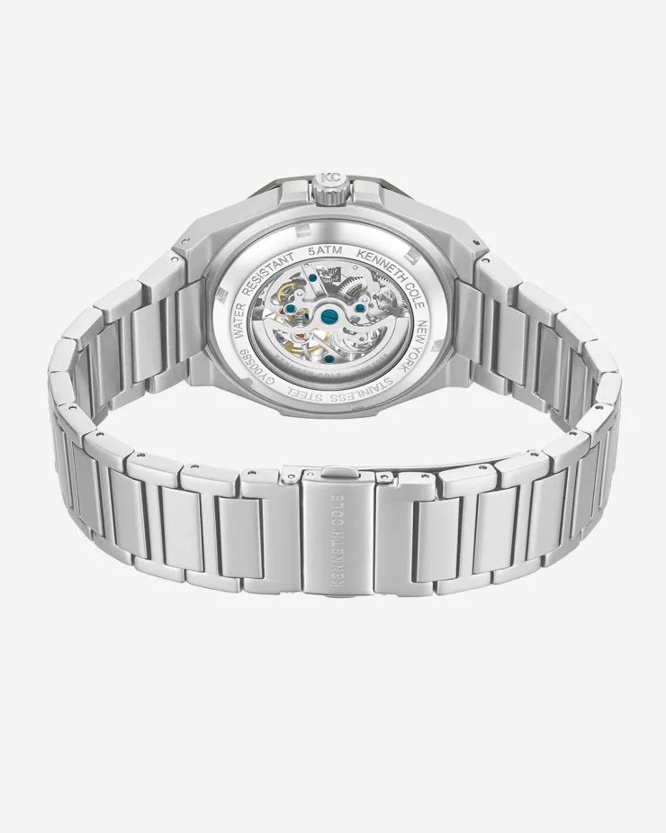 Skeleton Octagonal Automatic Bracelet Watch>Kenneth Cole