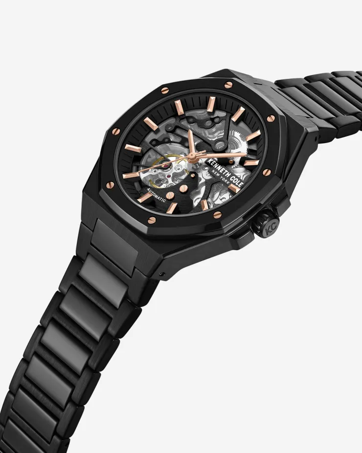 Skeleton Octagonal Automatic Bracelet Watch>Kenneth Cole