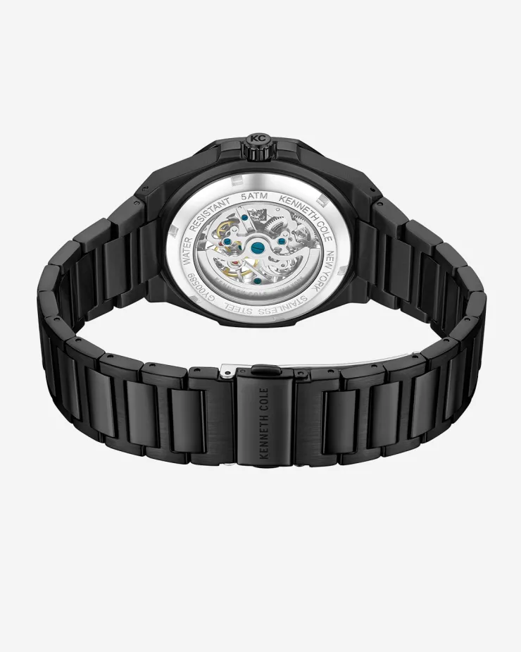 Skeleton Octagonal Automatic Bracelet Watch>Kenneth Cole