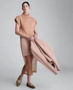 Sleeveless Mockneck Sweater with Shoulder Pads><noscript><img width=