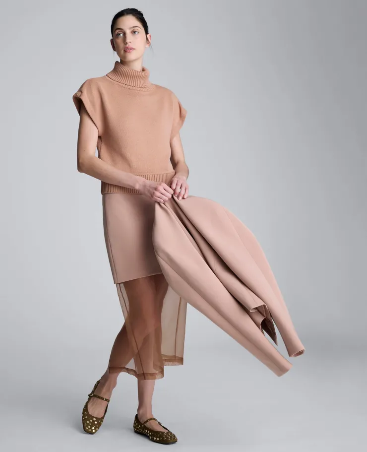 Sleeveless Mockneck Sweater with Shoulder Pads>Kenneth Cole Outlet