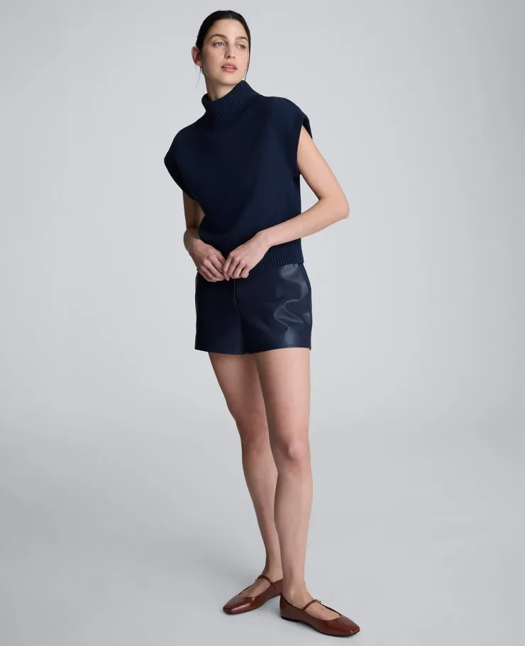Sleeveless Mockneck Sweater with Shoulder Pads>Kenneth Cole Best