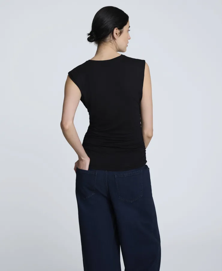 Sleeveless Side Rouched Knit Top>Kenneth Cole Sale
