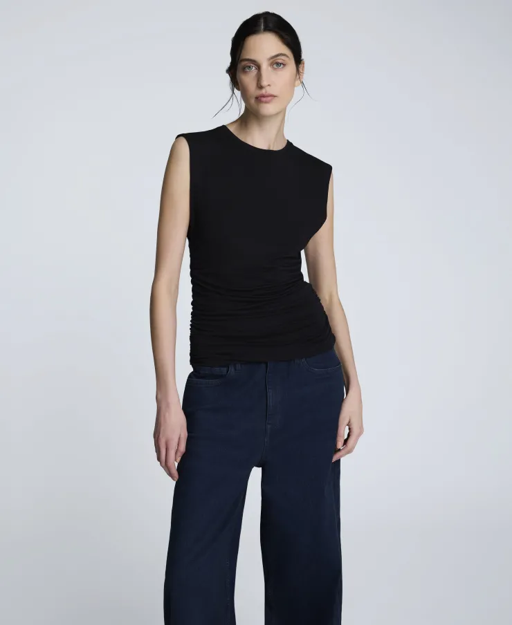 Sleeveless Side Rouched Knit Top>Kenneth Cole Sale