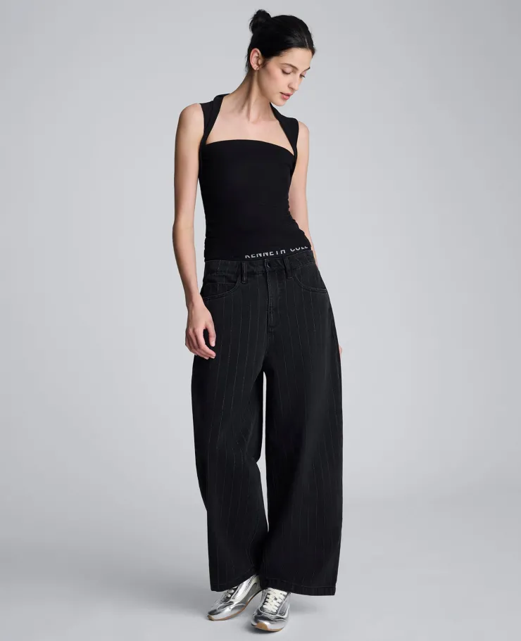 Sleeveless Square Neck Knit Mesh Top>Kenneth Cole Best
