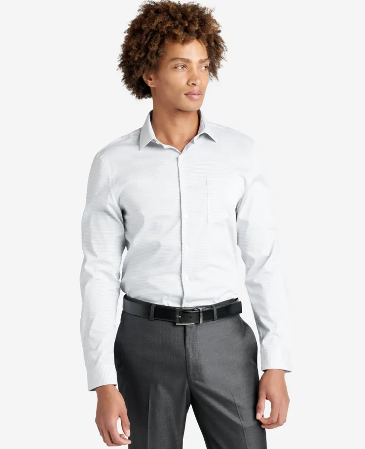 Slim Fit Sustainable Stretch Collar Solid Dress Shirt with TEK FIT>Kenneth Cole Clearance