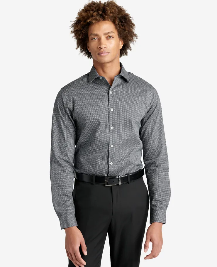 Slim-Fit Button-Down Stretch Dress Shirt with TEK FIT>Kenneth Cole New