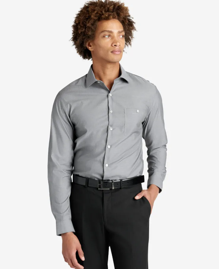 Slim-Fit Button-Down Stretch Dress Shirt with TEK FIT>Kenneth Cole New