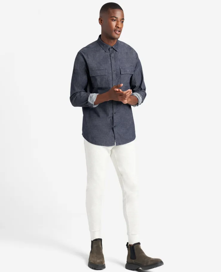 Slim-Fit Organic Stretch Denim Two Pocket Shirt>Kenneth Cole Discount