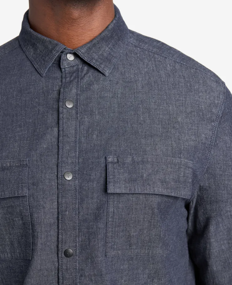 Slim-Fit Organic Stretch Denim Two Pocket Shirt>Kenneth Cole Discount
