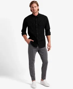Slim-Fit Organic Stretch Denim Two Pocket Shirt><noscript><img width=