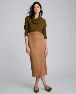 Snake Embossed Pull On Midi Skirt><noscript><img width=