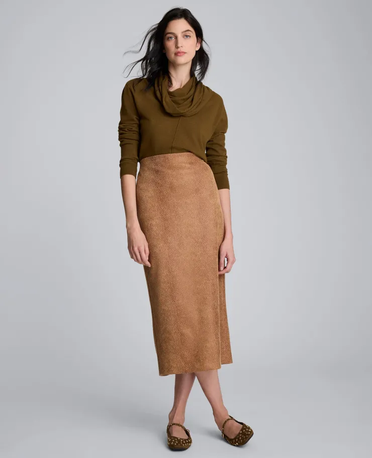 Snake Embossed Pull On Midi Skirt>Kenneth Cole Clearance