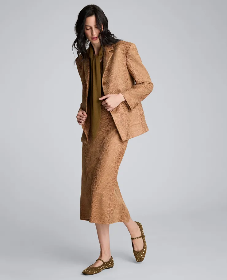 Snake Embossed Pull On Midi Skirt>Kenneth Cole Clearance