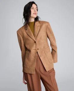 Snake Embossed Three Button Contoured Jacket>Kenneth Cole