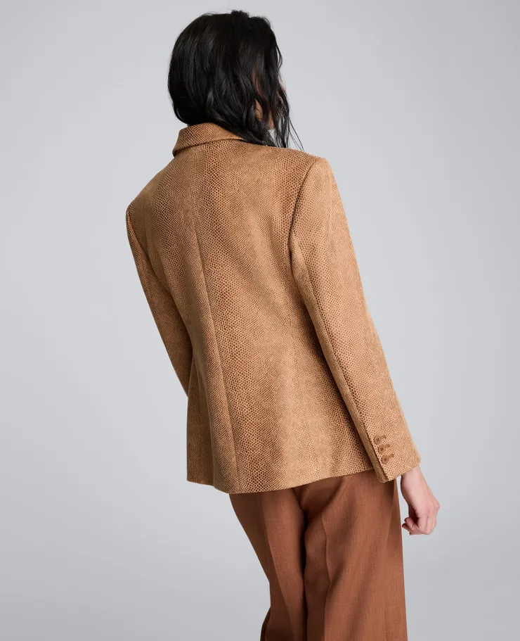 Snake Embossed Three Button Contoured Jacket>Kenneth Cole