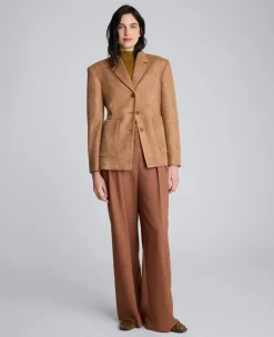 Snake Embossed Three Button Contoured Jacket><noscript><img width=
