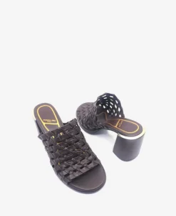 Solara Leather Woven Heel Sandal><noscript><img width=