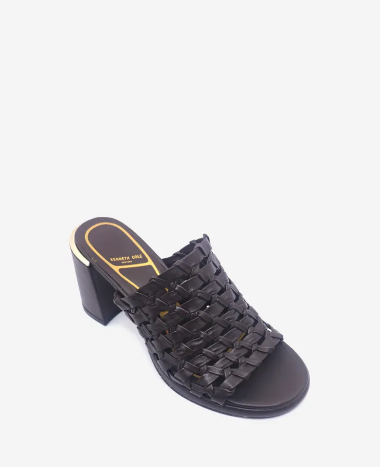 Solara Leather Woven Heel Sandal>Kenneth Cole Discount