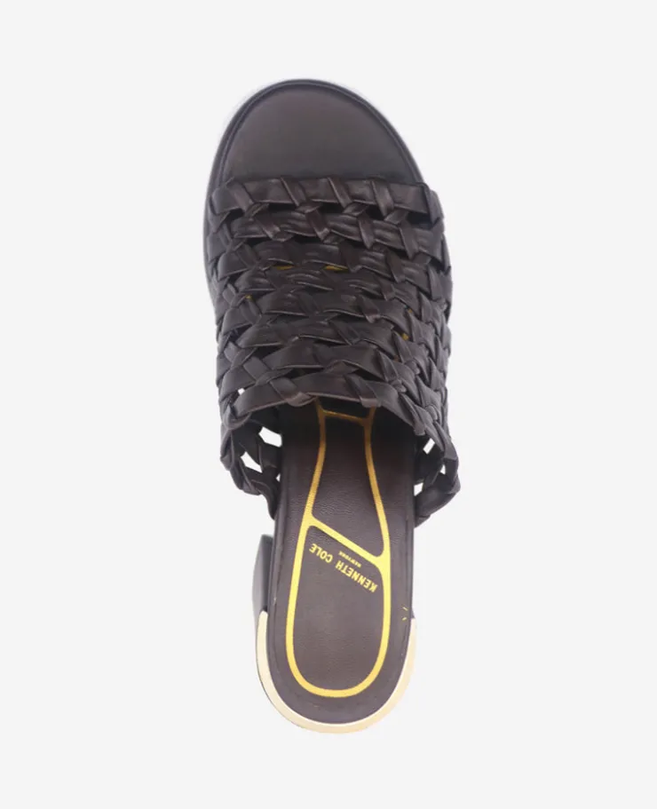 Solara Leather Woven Heel Sandal>Kenneth Cole Discount