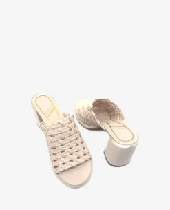 Solara Leather Woven Heel Sandal><noscript><img width=