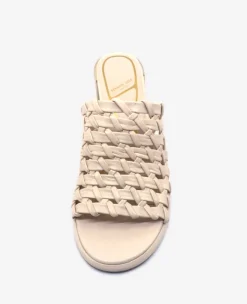Solara Leather Woven Heel Sandal><noscript><img width=