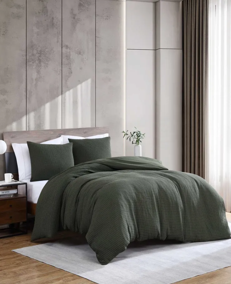 Solid Waffle Comforter Set>Kenneth Cole Outlet