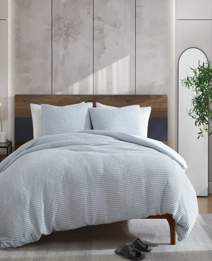 Solid Waffle Duvet Cover Set>Kenneth Cole New